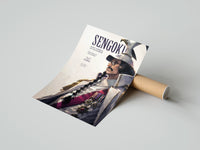 Rolled Marine fleet admiral in white uniform poster beside its crush-resistant kraft shipping tube