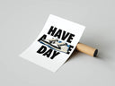 Sneaker room gallery wall displaying Nike Have a Nice Day three-panel poster set arrangement