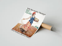 Gently curled Sow the Seeds of Victory print beside its protective shipping tube