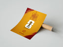 Rolled FIFA World Cup 2026 Spain emblem poster beside its crush-resistant kraft shipping tube