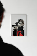 Air Jordan 1 High monochrome sneaker poster stacked composition
