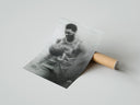 Rolled Basketball player celebrating with ball poster beside its crush-resistant kraft shipping tube