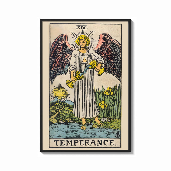 Framed Temperance print shown as a bold statement piece on a clean gallery wall