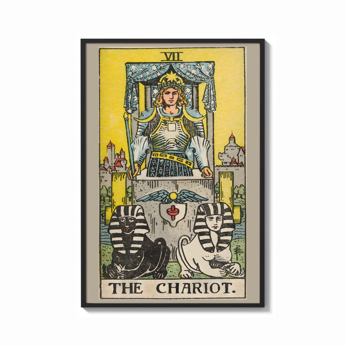 Framed The Chariot print shown as a bold statement piece on a clean gallery wall