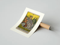 Rolled Empress on throne with crown poster beside its crush-resistant kraft shipping tube
