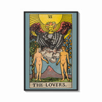 Framed The Lovers print shown as a bold statement piece on a clean gallery wall