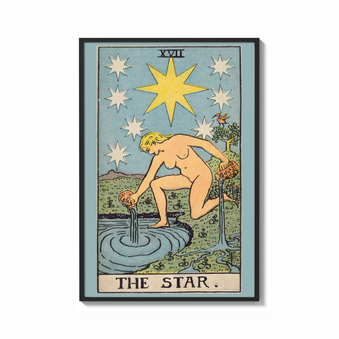 Framed The Star print shown as a bold statement piece on a clean gallery wall