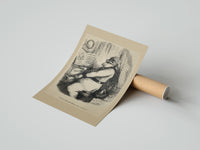 Rolled Santa Claus playing a piano poster beside its crush-resistant kraft shipping tube