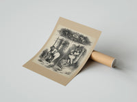 Rolled Santa Claus ringing a church bell poster beside its crush-resistant kraft shipping tube