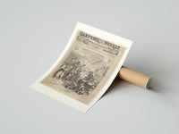 Rolled Santa Claus visiting Union army camp poster beside its crush-resistant kraft shipping tube