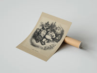 Rolled Santa Claus dancing with Mother Goose poster beside its crush-resistant kraft shipping tube