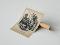Rolled Child awake in bed on Christmas Eve poster beside its crush-resistant kraft shipping tube