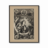 Framed Two children awaiting Santa Claus on Christmas print shown as a bold statement piece on a clean gallery wall