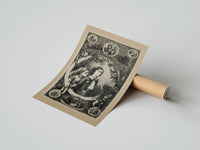 Rolled Two children awaiting Santa Claus on Christmas poster beside its crush-resistant kraft shipping tube