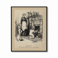 Framed Children leaving gifts for Santa Claus print shown as a bold statement piece on a clean gallery wall