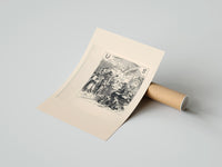 Rolled Santa Claus giving gifts to Union soldiers poster beside its crush-resistant kraft shipping tube