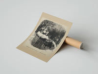 Rolled Santa Claus sitting atop snowy chimney poster beside its crush-resistant kraft shipping tube