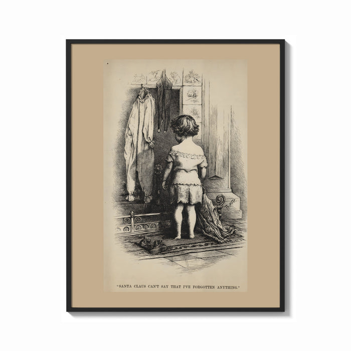 Framed Small child seen from behind undressing print shown as a bold statement piece on a clean gallery wall