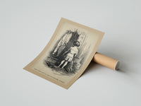 Rolled Small child seen from behind undressing poster beside its crush-resistant kraft shipping tube
