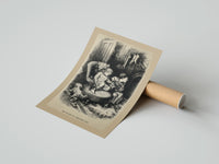 Rolled Two children waiting up on Christmas Eve poster beside its crush-resistant kraft shipping tube