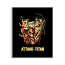 Framed Three split titan faces print displayed as a statement piece