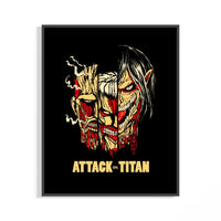 Framed Three split titan faces print displayed as a statement piece