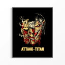 Framed Three split titan faces print displayed as a statement piece