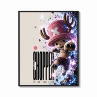 Framed Tony Tony Chopper anime character print shown as a bold statement piece on a clean gallery wall