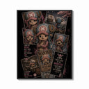 Framed Tony Tony Chopper reindeer character collage print shown as a bold statement piece on a clean gallery wall