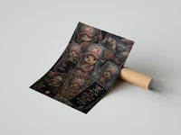 Rolled Tony Tony Chopper reindeer character collage poster beside its crush-resistant kraft shipping tube