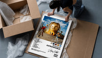 Travis Scott Astroworld Album Cover framed print being unboxed from protective packaging