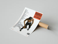 Travis Scott Rodeo Anniversary poster print laid beside its crush-resistant shipping tube