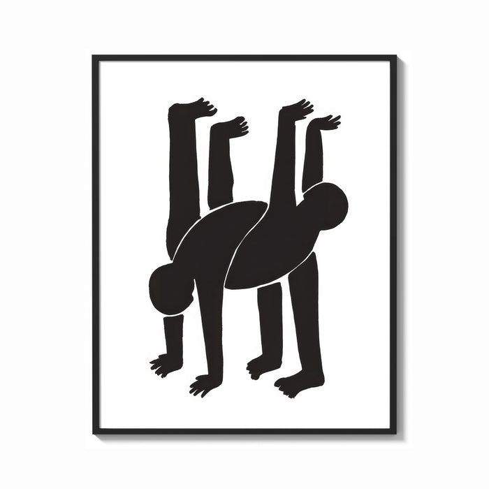 Framed Two Acrobats print shown as a bold statement piece on a clean gallery wall