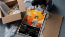 Tyler the Creator Flower Boy Tracklist framed print being unboxed from protective packaging