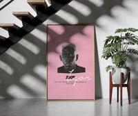 Tyler the Creator IGOR framed print on a staircase entryway wall beside a plant
