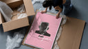 Tyler the Creator IGOR framed print being unboxed from protective packaging