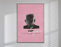 Tyler the Creator IGOR poster framed in white on a clean gallery wall