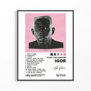 Framed Tyler the Creator IGOR print shown as a statement piece on a gallery wall