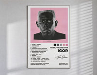 Tyler the Creator IGOR poster framed in white on a clean gallery wall