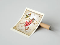 Rolled Andromeda constellation chained woman figure poster beside its crush-resistant kraft shipping tube