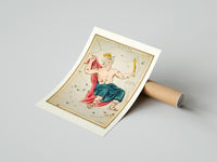 Rolled Crowned king constellation figure Cepheus poster beside its crush-resistant kraft shipping tube
