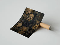 Rolled Sanji smoking in black suit poster beside its crush-resistant kraft shipping tube
