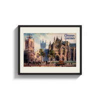 Framed Westminster Abbey and St Margaret's Church print shown as a wide statement piece on a clean white wall