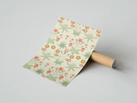 Rolled Vintage floral pattern with daisies poster beside its crush-resistant kraft shipping tube