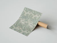 Rolled Ornate floral tulip leaf pattern poster beside its crush-resistant kraft shipping tube